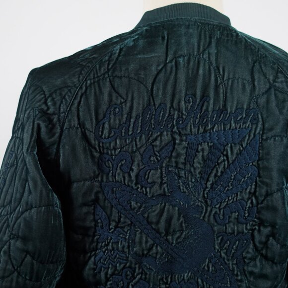 AW02/ Cabane De Zucca Embroidery Velvet Bomber/ Size S - Picture 10 of 14